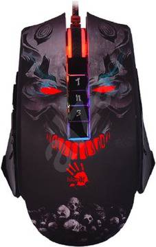 A4 Tech Bloody P85 Skull 5000cpi геймърска мишка черна артикул A4 P85 BLOODY 5K OPT SKULL
