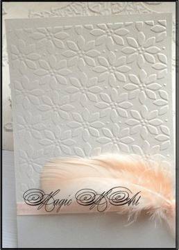 Покана за сватба в бяло и прасковено 3031