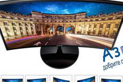 Монитор LED Samsung 24″ Curved LC24F390FH, Full HD, D-Sub, HDMI, Черен