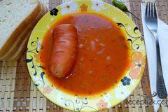 Пържен боб с наденица