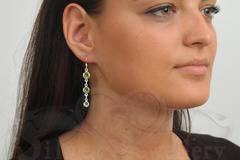 Красиви сребърни обеци с вграден фасетиран естествен камък Перидот – Камъкът на изобилието и просперитета