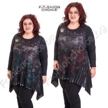 Елегантна асиметрична макси туника с 3D ефект