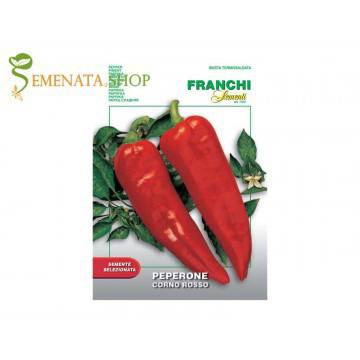 Семена на пипер Червен Рог сорт Corno Rosso от Италия