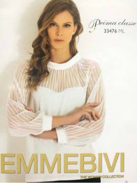 Дамска блуза с ефектна платка и ръкави от тюл EMMEBIVI