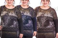 Дамска макси туника с цветна щампа в три цвята