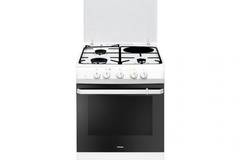 Комбинирана готварска печка Hansa FCMW64009, 3 газови котлона, 1 ел. котлон, Функция грил, Клас А, Бяла