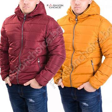 Плътно мъжко яке с качулка в два модерни цвята