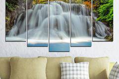Картина пано за стена от 5 части с изображение на есенен водопад – HD-294