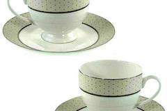 Порцеланов комплект шест чаши за кафе или чай 220 мл. с чинийки – Luxury circle