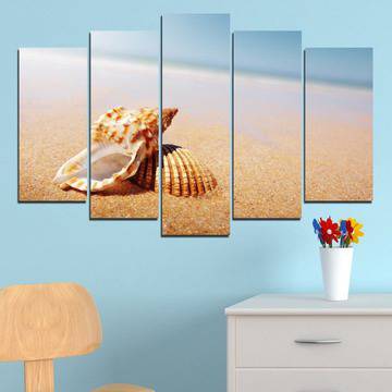 Картина пано за стена от 5 части с морска раковина – HD-037