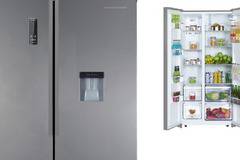 Двукрилен хладилник Side by side Heinner HSBS-H520NFXWD+, 514 л, Клас A+, No Frost, Дисплей, Дозатор за вода, Височина 178…