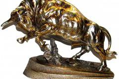 Фън Шуй статуетка. Фигура от полирезин на бик – 39 см. Модел S-8102-4682