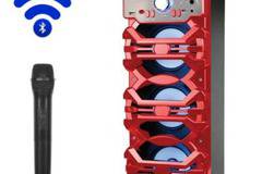 ТОНКОЛОНА КАРАОКЕ ELEKOM ЕК-750М С BLUETOOTH МИКРОФОН И ЦВЕТОМУЗИКА