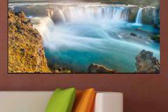 Картина пано за стена от 1 част с „Водопадът на боговете“ в Исландия – HD-147-1
