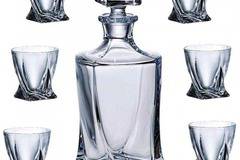 Комплект за уиски Куадро от седем части – Бохемия кристалит