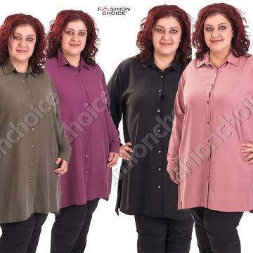 Прекрасна макси тунка-риза в модерни цветове с издължена част