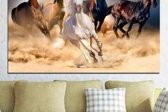 Картина пано за стена от 1 част с препускащи породисти коне – HD-766-1