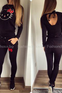 Хит модел дамски екип /сив, черен и бял/