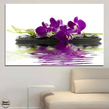 Картина пано за стена от 1 част – Спа мотив с лилава Орхидея – HD-776-1
