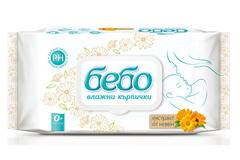 бебо Влажни кърпички 64 бр. капак, с екстракт от Невен