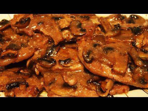 Свински пържоли с гъби на фурна