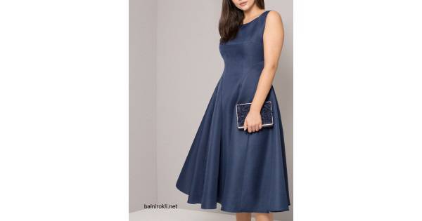 Елегантна Тъмносиня Рокля Макси Дами Средна Дължина Сатен