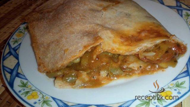 Обга със зелен боб и свинско месо