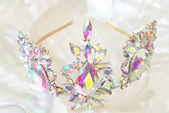 Комплект луксозна тиара за коса и обици от сваровски кристали Absolute Light by Rosie Concept