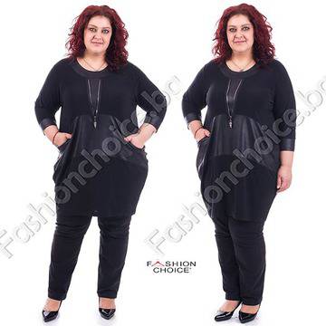 Елегантна макси туника с промазка и ципче за акцент