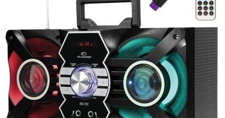 Тонколона караоке Elekom ЕК 722 М LUX с Bluetooth микрофон и цветомузика