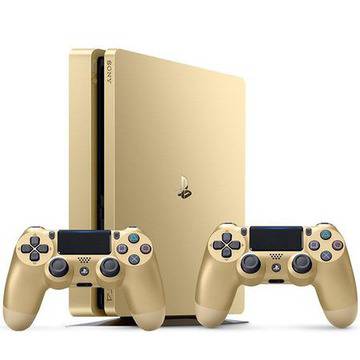 Конзола PlayStation 4 Slim, 500GB, Два геймпада, Златист