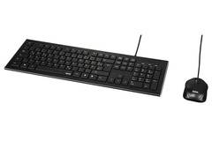 Жичен комплект клавиатура и мишка HAMA Cortino, USB, с кабел, черен