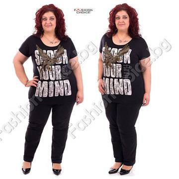 Уникална дамска макси блузка с блестяща птица Феникс