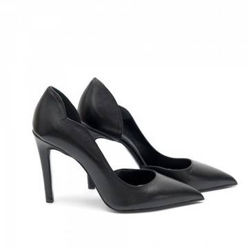 Дамски елегантни обувки от естествена кожа черни