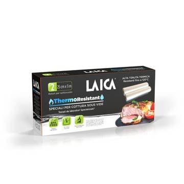 Термоустойчиви ролки за вакуумиране Laica 25 x 300 см 2 броя за Sous Vide в комплект TR2000