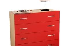 Скрин с четири чекмеджета MIPA ЛЕНИ, беже и червено