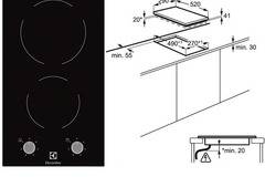 ЕКСКЛУЗИВНО! САМО СЕГА, купете Плот за вграждане Domino Electrolux EHF3920BOK, Витокерамика, 2 Нагревателни зони, 30 см,…