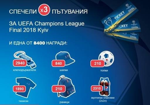 Спечелете пътувания до Киев, тениски, раници, топки и още над 8000 награди от Pepsi
