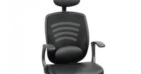 Стол Kring WiFi, Ергономичен, Облегалка за глава и подлакътници, Черен