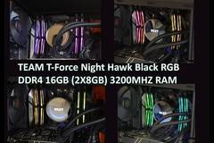 TEAM T-Force Night Hawk Gaming RGB DDR4 16GB (2X8GB) 3200MHZ Memory