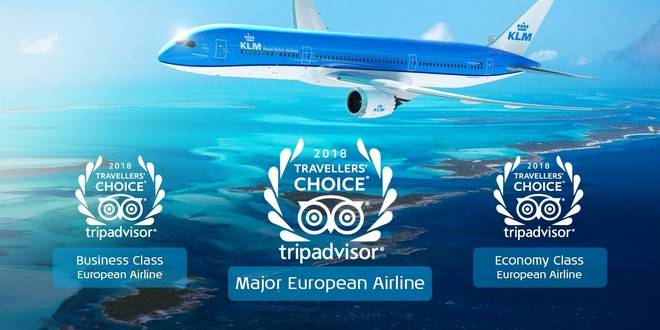KLM с признание от пътниците в TripAdvisor