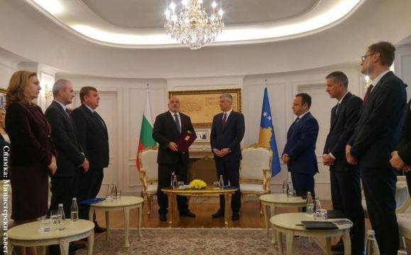 Борисов беше удостоен с Ордена на независимостта на Косово