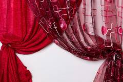 Прекрасно червено перде от модел Силвия – Готови двойни пердета за 39 лв в Пердета БГ