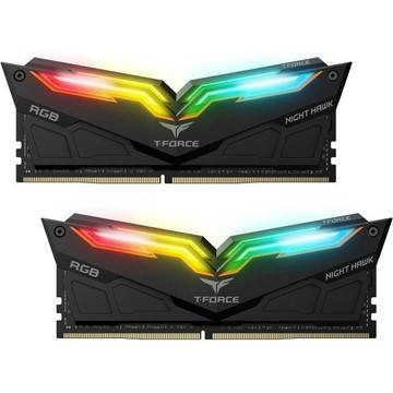 TEAM T-FORCE NIGHT HAWK BLACK RGB DDR4 16GB (2X8GB) 3200MHZ Памет