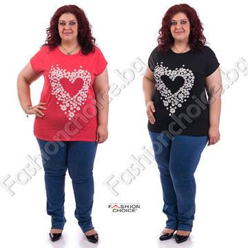 Очарователна макси блузка със сърце от бели маргаритки