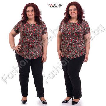 Пъстра дамска макси блуза с красиви малки цветчета