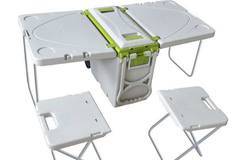 Хладилна кутия с разтегателна маса и столове CAMPINDEKOR