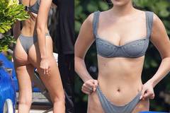 Bella Hadid на плажа с целулит