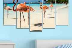 Декоративно пано за стена от 5 части с изглед от Фламинго Бийч на остров Аруба – HD-754