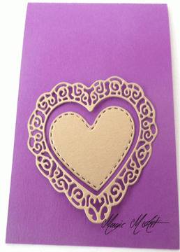 Сватбена покана в лилаво и злато 1084